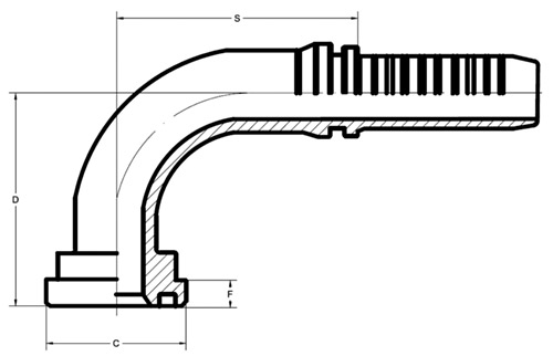 CATERPILLAR – O-RING FLANGE (90° SWEPT ELBOW) - Unical